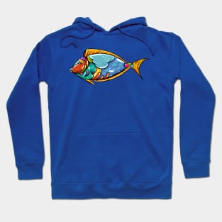 blue tank fish colorful Hoodie